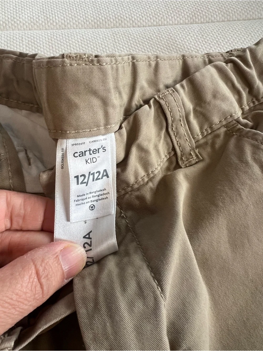 Carter's Boys Khaki Elastic-Waist Chinos